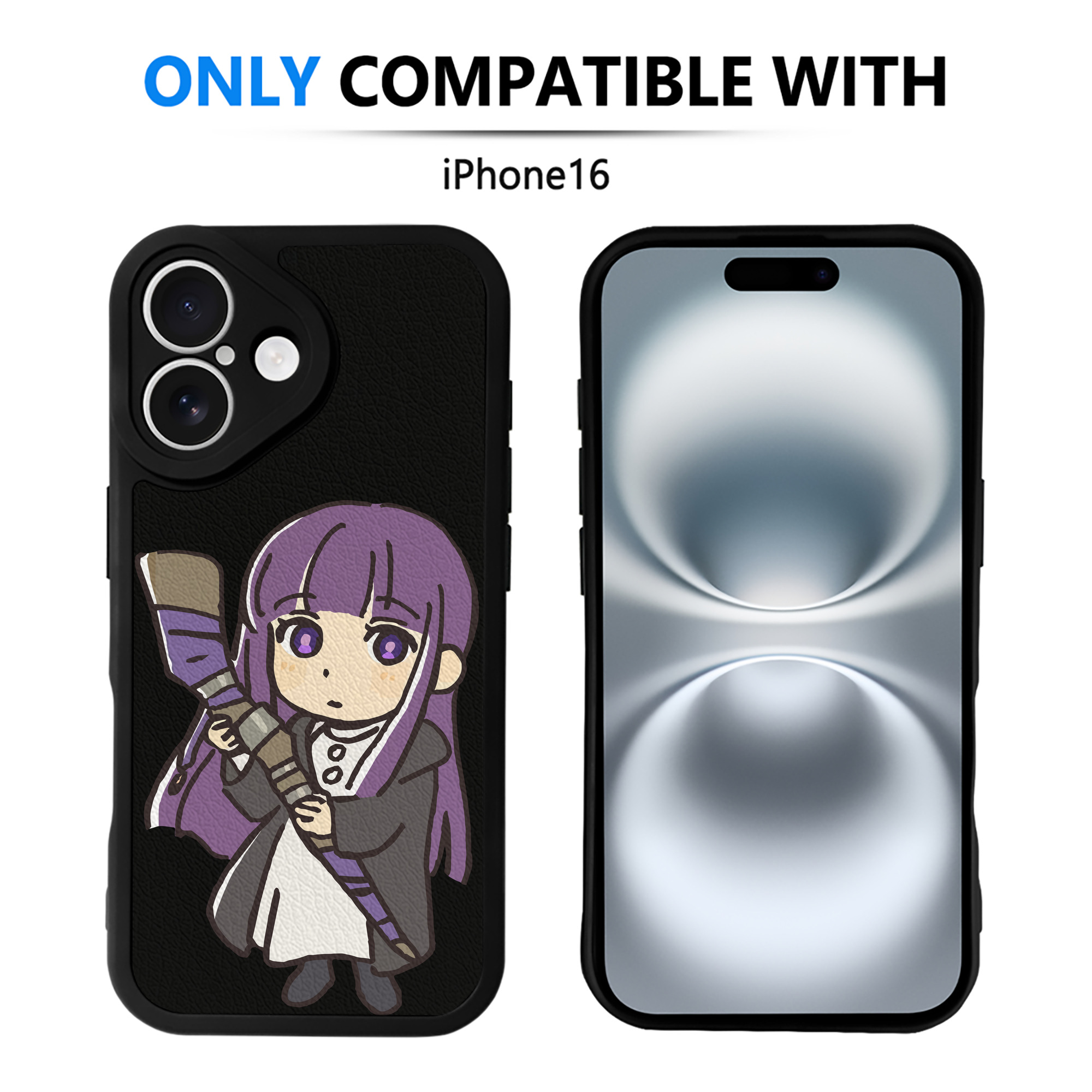 （画像用） 葬送のフリーレン Frieren 【iPhone 16シリーズ対応】シリコンスマホケース（レザー調） 材質：シリコン